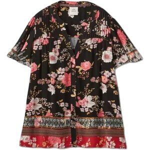 Woen's Flutter Short Sleeve Blouse - Knox Rose™ Black